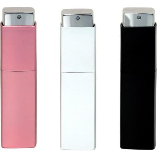 Wholesale 20 ML Square Rotating Perfume Bottle Glass Aluminum Perfume Tube Lipstick Perfume Atomizer