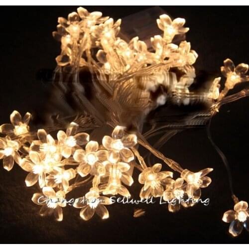 Great!holiday Lamp Wedding Celebration Christmas Tree Decoration 5m Plum Flower Battery Lighting H069
