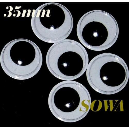 Free Shipping 20pcs/lot Size 35mm Movable Toy Eye googly eyes Plastic Eye Without Self-adhesive
