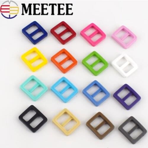 20/50/100pcs Meetee Colorful 10mm Plastic Slider Tri-Glide Adjustable Buckle Dog Collar Harness Backpack Strap Webbing Bag Parts