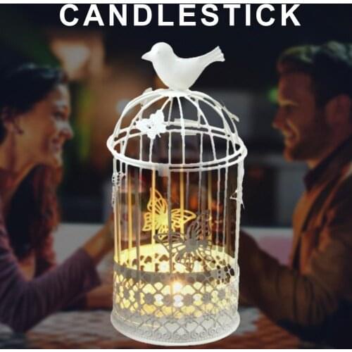 1pc Europe Style Birdcage Tea Light Candle Holder Metal Hanging Lantern Rose Gold Creative Home Decoration