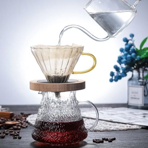 Transparent Pour Over Glass Heat Resistant Coffee Server Pot Filter Carafe Drip Coffee Maker Tea Kettle Barista Percolator