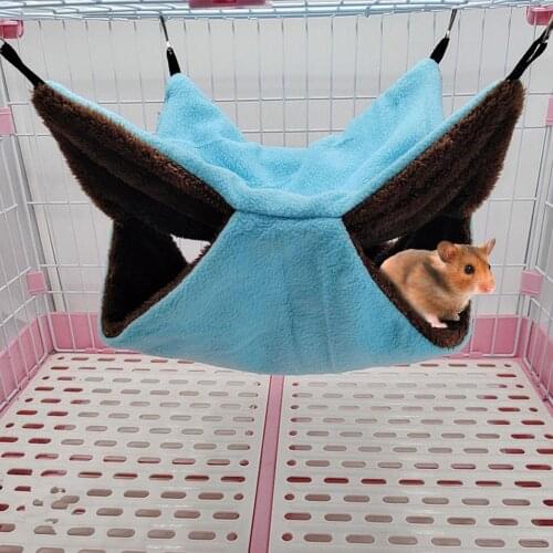 Luxury Double Bunkbed Hammock Warm Keeping Hanging Hammock for Hamster Sugar Glider Winter