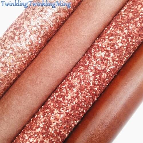 Taupe Glitter Fabric, Chunky Glitter Leather Fabric Sheets, Velvet Faux Leather For Bows A4 Size 8"x11" Twinkling Ming XM141