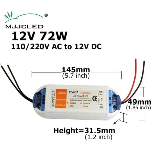 LED Lighting Transformador 5V 60W 100W 12V 72W 100W Power Supply Adaptador AC 90-240V LED Driver For LED Strip