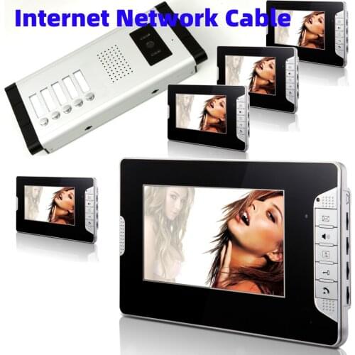 100 Meter Wired Network Cable Video Intercom 7 Inch Monitor Video Door Phone Doorbell Home Security Access Control Intercom Kit