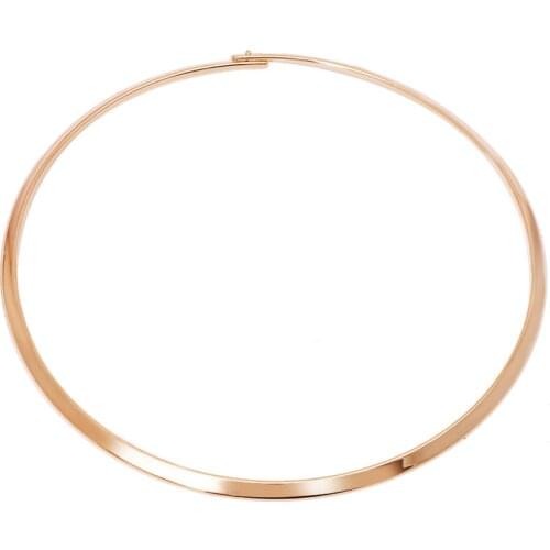 XP Jewelry --( 41 cm * 5 mm ) Smooth Collar Necklace For Men Fashion Jewelry Gold Color 18 k