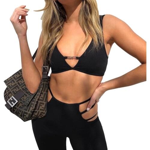 Women’s Fashion Solid Color Vest Summer Sexy V-neck Backless Exposed Navel Sleeveless Tops