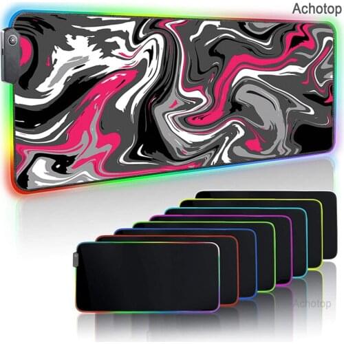 Strata Liquid Gaming Keyboard Mouse Pad With Backlight RGB Mousepad Kawaii Gamer Girl Accessories Game Pad for Pc Mat Table Pads