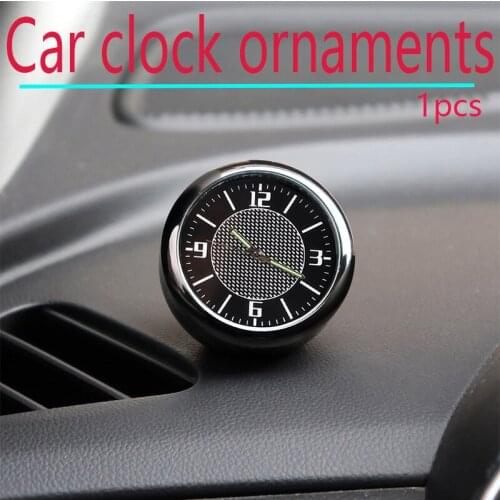 1pcs Auto Car Dashboard Interior Accessories Car Clock Ornaments Black Car Air Outlet Car Clock Watch Electronic Quartz Watch