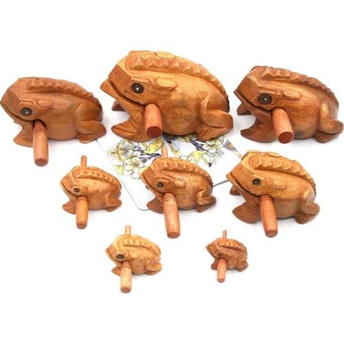 1 Piece popular Tourist Attractions Souvenirs Sound wooden frog Thailand lucky Frog solid wood Carving crafts Creative Display