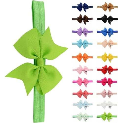 10Pcs Hair Accessories Baby Toddler Girl Grosgrain Ribbon Bow Elastic Headband Hairband Accessories