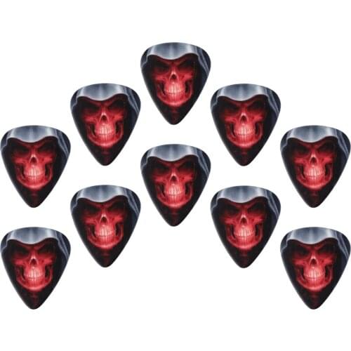 10 Piece Flame Skull Pattern 0.7mm Durable Guitar Picks Plectrums