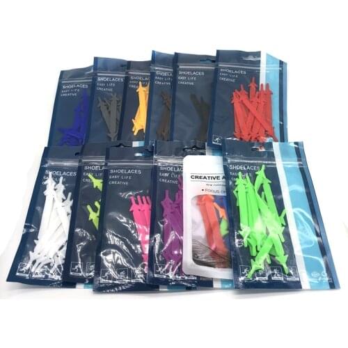 12pcs Elastic No Tie Shoelaces Lazy Flat Silicone Shoelace For Running Sneakers Stretched Strings Quick Lock Slip-On Shoe Laces