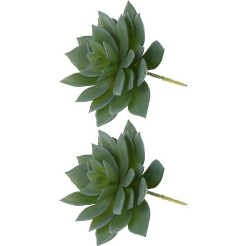 2 Pieces Artificial Succulent Plants Snow Lotus Echeveria Flower Arrangement