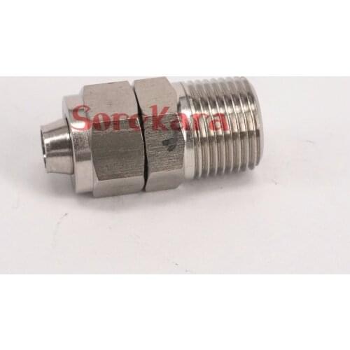 304 Stainless Steel Bulkhead 1/8" BSP Male Thread to Qucik fit 6x4mmmm O/DxI/D Hose Fitting Connector
