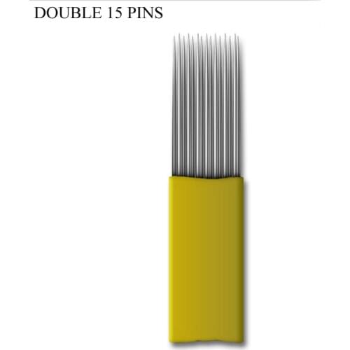 50pcs/lot Permanent Makeup Double Row Microblading Needles Shading Blade Tattoo Supplier Needle for Microblading Eyebrow Tools