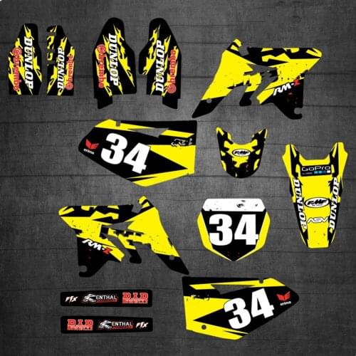6 styles motorcycle Free Custom Numbers names Graphics Stickers Decals kits For SUZUKI RMZ250 RMZ-250 2006 2007 2008 2009
