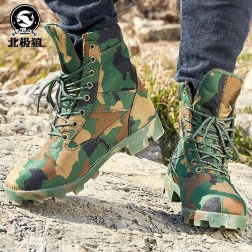 Arctic Wolf Outdoor Spring Combat Boots Mens High Top Airable Special Forces Fan Tactical Desert Mountaineering Marine Boots