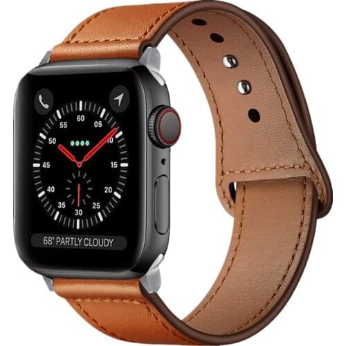 WristStrap for Apple Watch 6/SE/5/4/3 Strap 38mm 40mm 42mm 44mm Genuine Leather Replacement Bracelet for iWatch SE 6 2 1 Band