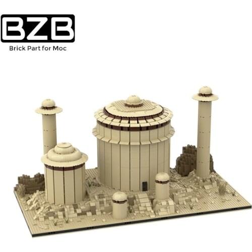 BZB MOC 56496 Classic Desert Street View Tatooin Village Palace House Building Block Model Children DIY Toys Birthday Gifts