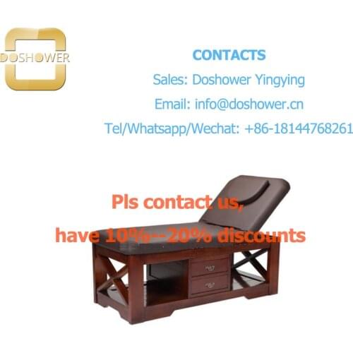 Doshower DS-M9009 wood salon massage table bed with electric bed massage table for adjustable bed massage table