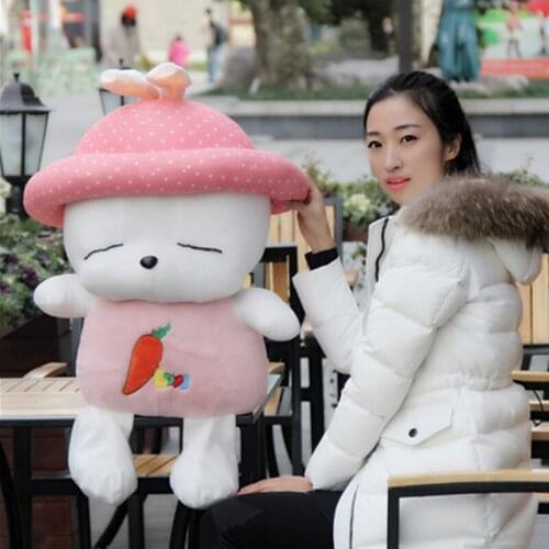Fancytrader Large Plush Bunny Doll Lovely Soft Stuffed Cartoon Rabbit Kids Toys Gifts Pink Purple for Chilren 100cm