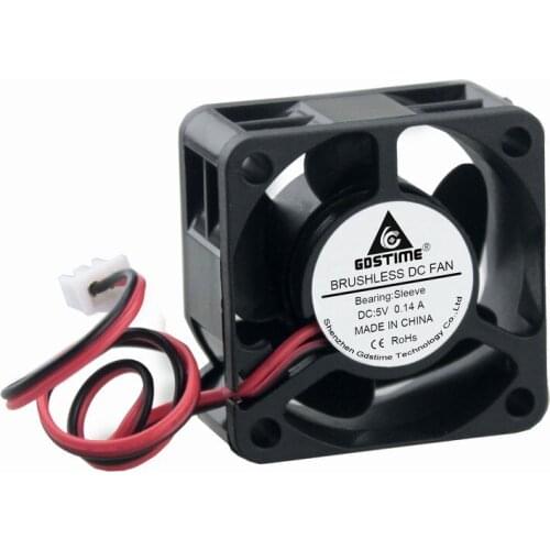 Gdstime 1 Piece 40mm x 20mm DC 5V 2Pin Mini Brushless Axial Flow Cooling Fan 40x40x20mm 4020 Small Motor Cooler 4cm