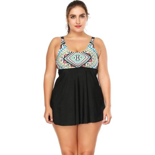 Geometric 2019 Print Tankini Swimsuits Women Biquinis Feminino 2019 Two Piece Swimsuit Swimwear Women Plus Size Swimming Bikini