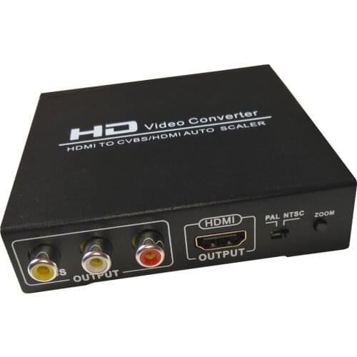 HDMI to CVBS RCA HDMI Converter 1080P PAL NTSC HDCP protocol AV Composite Video Audio Adapter With 3.5mm Headphone zoom func