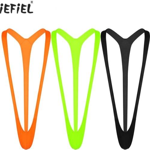 IEFiEL Sexy Men Lingerie Mankini Borat Body Suit Swimsuit Sexy Thong Stretchy Deep V-Neck Men Beach Swimsuit Swimwear Body Homme