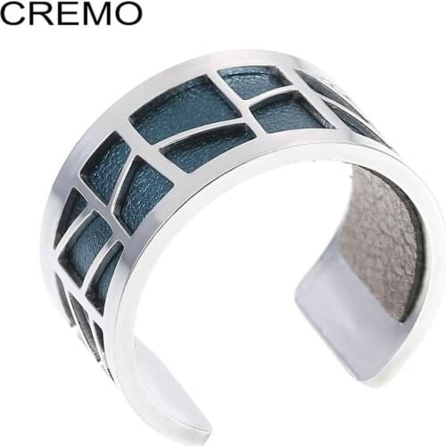 Cremo Open Resizable Stainless Steel Rings For Women INS Interchangeable Leather Rings Agent Bijoux Bagues Pour Femme Anillos