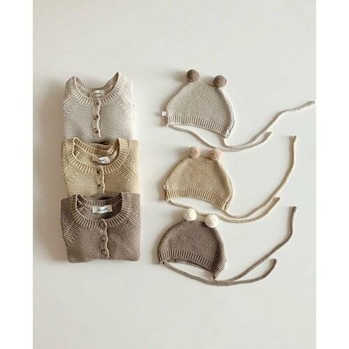 2021 Newborn New Boy Girl Photography Clothes Knit Baby Knit Hat Baby Clothing Cute Design Hat + Sweater 2pcs Costumes Infant