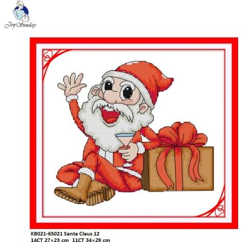 Joy Sunday Santa Claus 12 Pattern DIY Handmade DMC 14ct and 11ct Cross stitch kit and Precise Printed Embroidery set Needlework