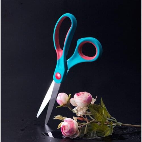 New 8''Creative Stainless Steel Stationery Scissors w/Rubber Handle School and office Scissors Photo Paper-cutting Fabric Tailor