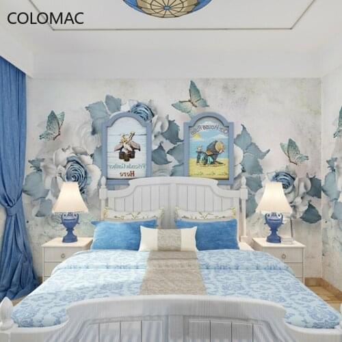 Colomac Custom American Background Wall Pastoral Flower Wallpaper Bedroom Seamless Mural Luxury Living Room Decor Drop Shopping