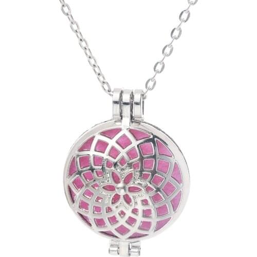 Fine Pattern Aromatherapy Diffuser Necklace Locket Pendant Perfume Essential Oil Aroma Box Necklace Fashion Jewelry
