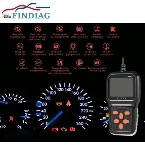Professional OBD2 Car&Truck Code Reader Scan Tools Viecar VP102 Automotive Diagnostic Heavy Duty Truck Error Code 11 Protocols