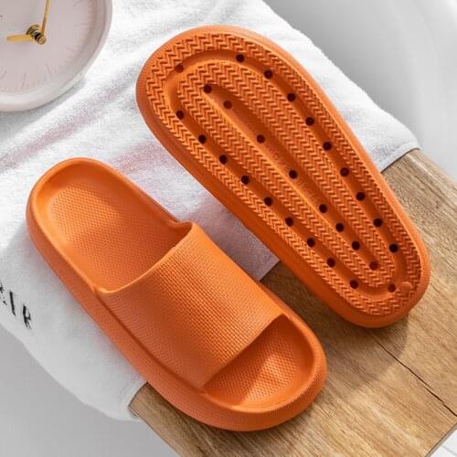 Eva Soft Slipper Thick Platform Slippers Summer Beach Soft Sole Slide Sandals Leisure Men Ladies Indoor Bathroom Anti-slip Shoes