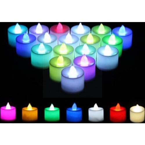 1 PC LED Electronic Candle Multicolor Candle Lamp Simulation Tea Party Luminous Light Candle Wedding Accessories Decor Birt E8E4
