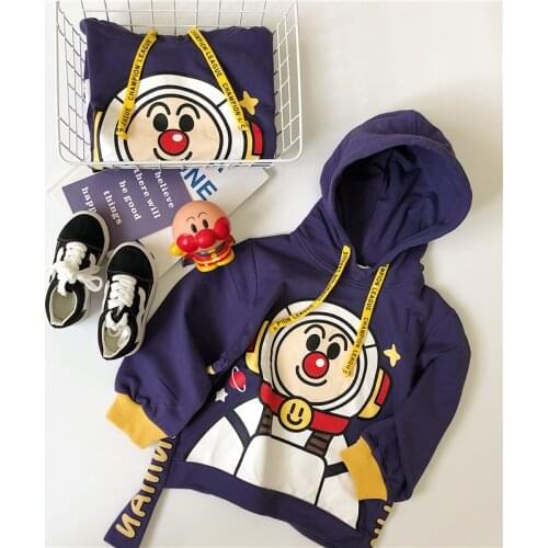 Tonytaobaby New Cartoon Universe Printed Pattern Unisex Style Hooded Childrens Autumn Style Baby Boy Clothes