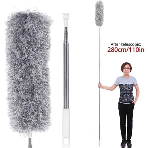 Duster 0.8m-2.8m Retractable Pole Easy Cleaned And Reused Duster Arbitrarily Bent Car Duster Household Cleaning Tools