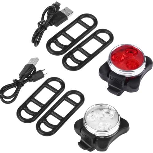 Bicycle Headlight Tail Lamp 3 Modes USB Rechargeable Safety Warning Light bike bicycle back light accessories