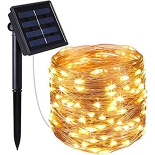 Solar String Fairy Lights 10m 100LED Waterproof Outdoor Garland Solar Power Lamp For Wedding Christmas Garden Decoration