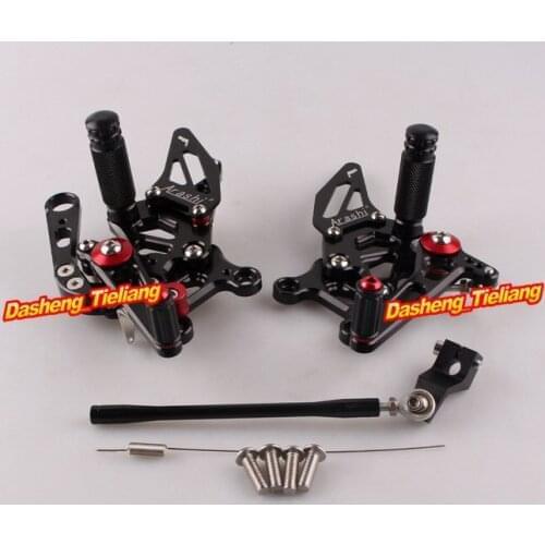 High Quality Motor bike CNC Aluminum Alloy Adjustable Rearset Foot Pegs For Aprilia RSV4 09 10 11 Black