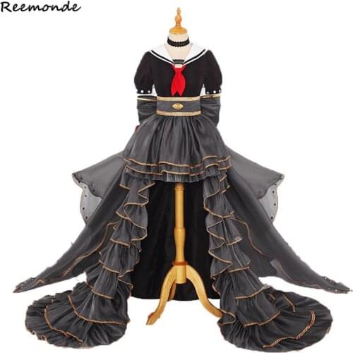 Anime My Hero Academia Cross My Body Cosplay Costume Black Sexy Flowering Lolita Dress Uniform Full Set Wig Girl Women Presale