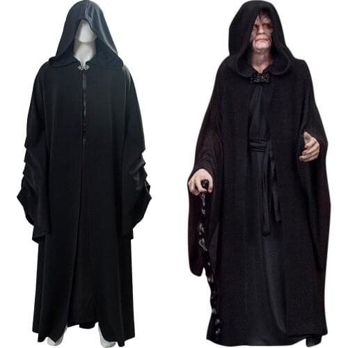 Star Cosplay Darth Sidious Costume Sheev Palpatine Robe Black Cloak Halloween Costume Men Women