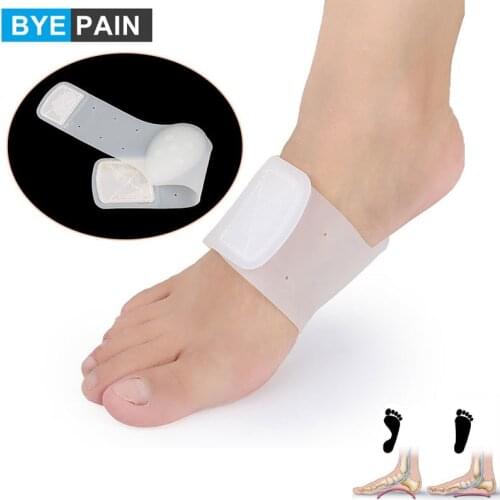 1Pair Flat Foot Correction Protector Flat Orthotic Plantar Fasciitis Arch Support Gel Cushions Pad Heel Wrap Foot Care Insoles