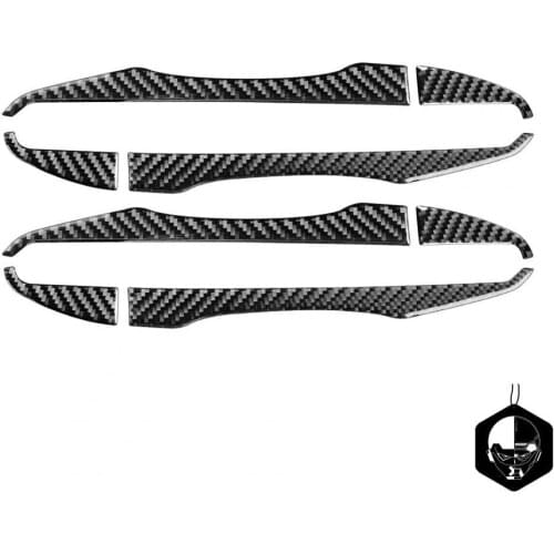 8Pcs Door Handle Trim Waterproof Durable Carbon Fiber External Door Handle Decor Sticker for Toyota Corolla 2014-2018