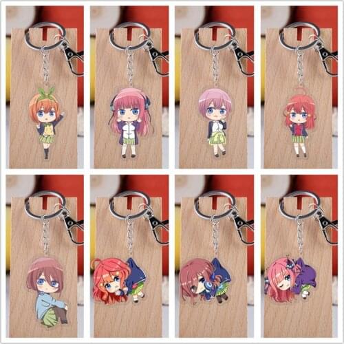 10 pcs Anime The Quintessential Quintuplets Acrylic Keychain Toy Figure Nakano Nino Bag Pendant Double sided Key Ring toy